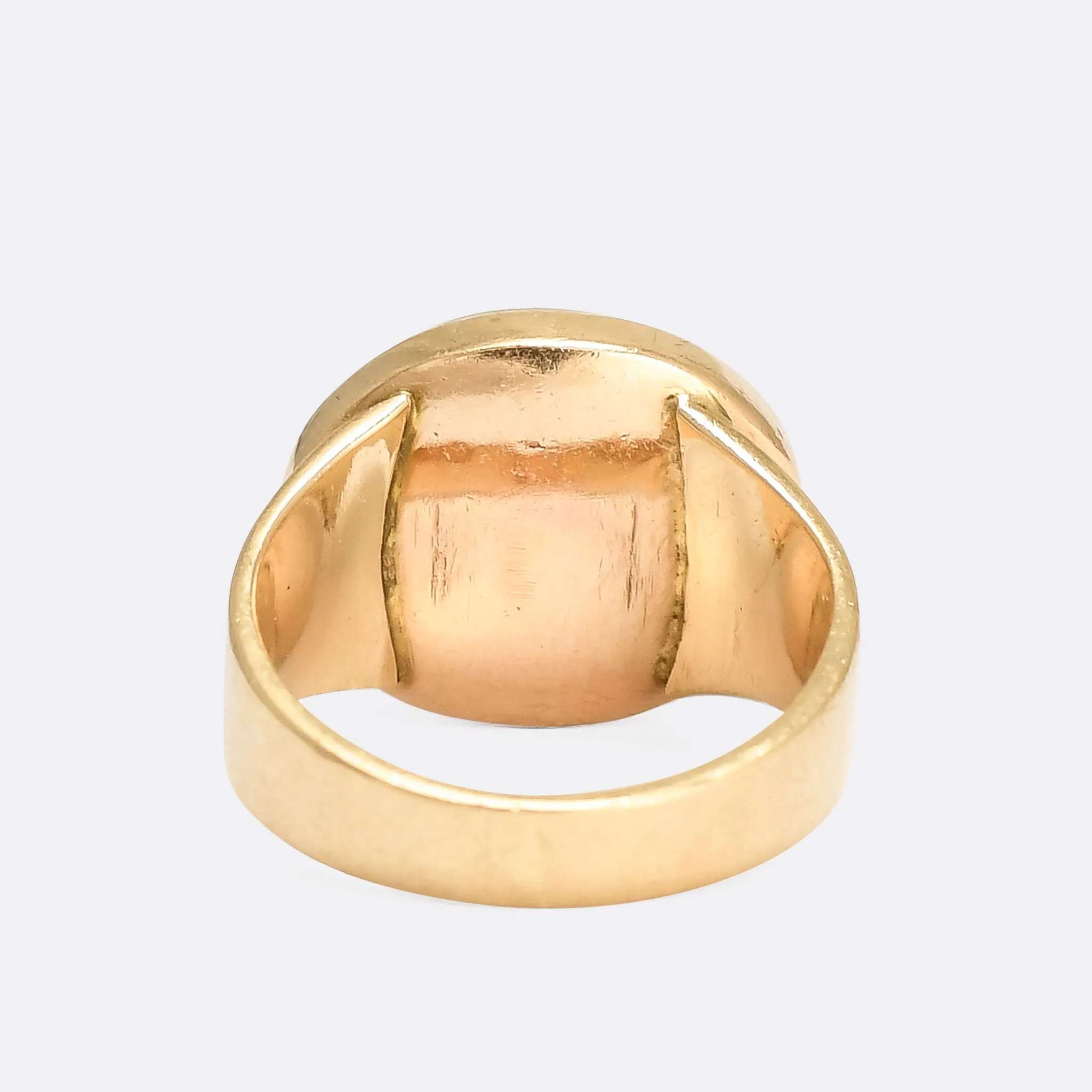 Roman "Hermes & Rooster Chariot" Nicolo Intaglio Signet Ring