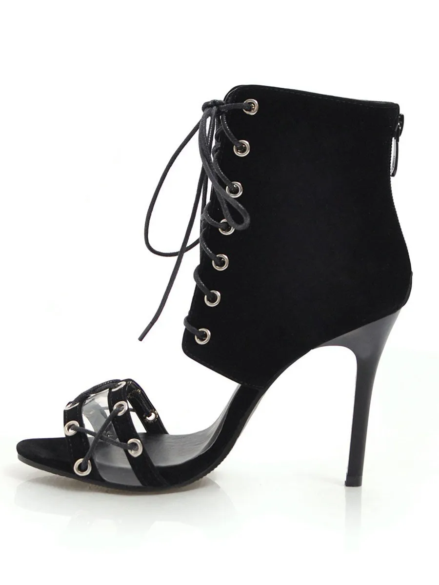 Roman Sandals Stiletto Straps Oversized Women's Shoes