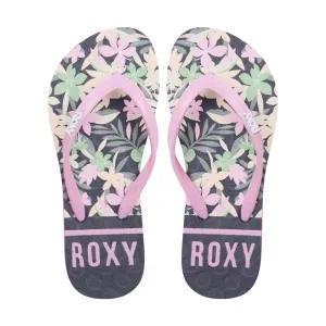 Roxy Girls RG Viva Stamp II Flip Flops - Crazy Pink/ Blue Radiance