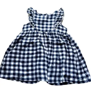 Ruffle Dress | Navy Gingham