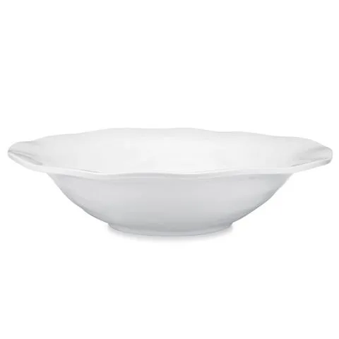 Ruffle White 14" Melamine Round Shallow Serving Bowl