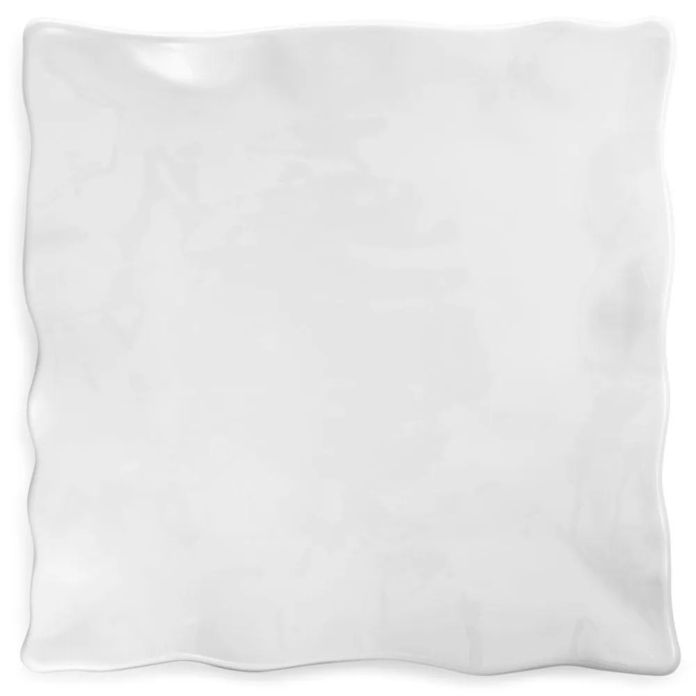 Ruffle White 14" Melamine Square Large Platter