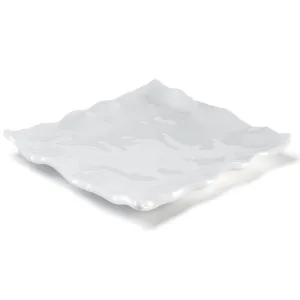 Ruffle White 14" Melamine Square Large Platter