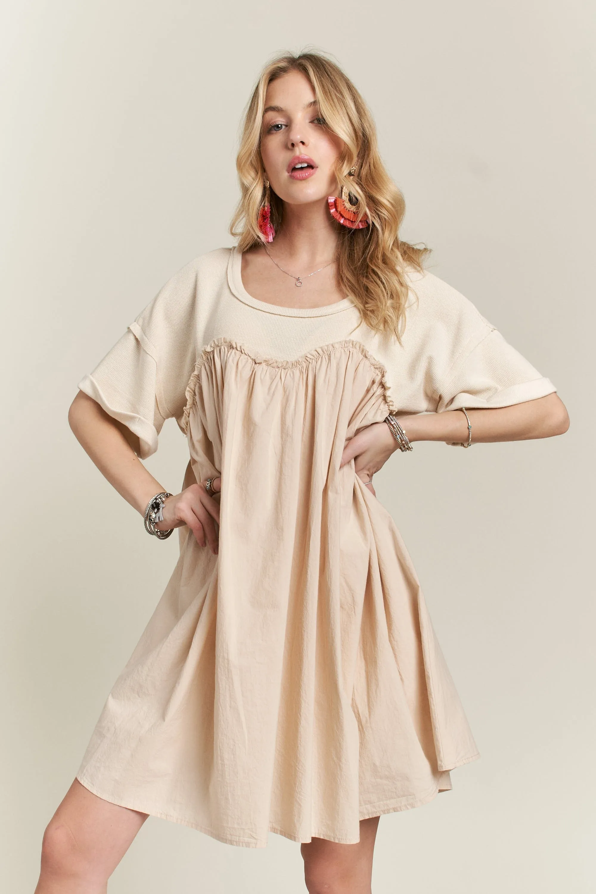 Sand Babydoll Dress (C60)