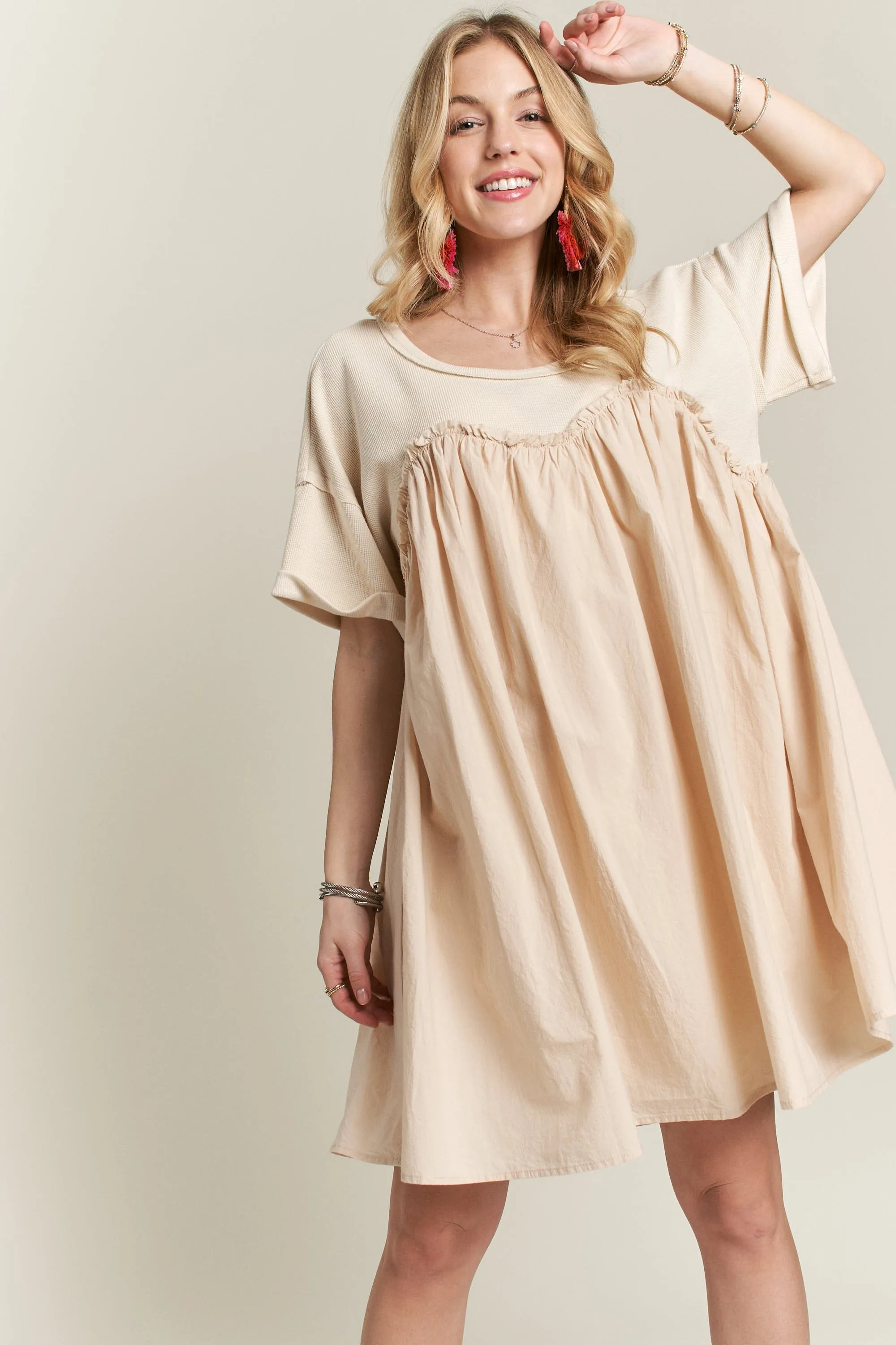 Sand Babydoll Dress (C60)