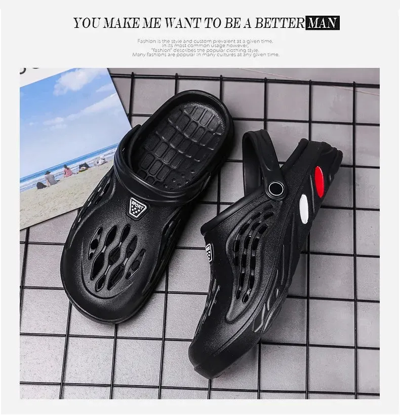 Sandales de plage design chic / Clogs Men Sandals Men Shoe Summer Fang Man Hoof Thongs Stamp