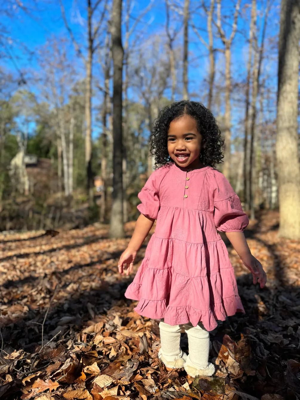 Saorise Girls Dress in Carnation