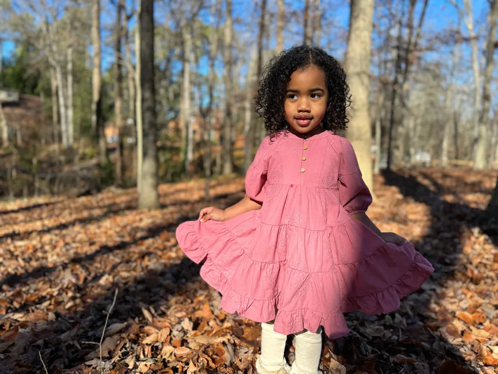 Saorise Girls Dress in Carnation