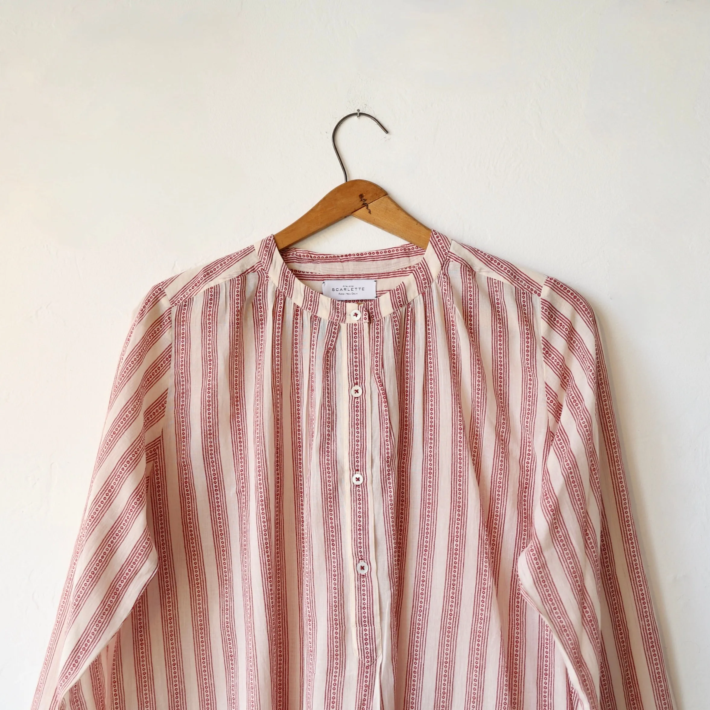 Scarlette Hand Printed Night Dress - Line Stripes