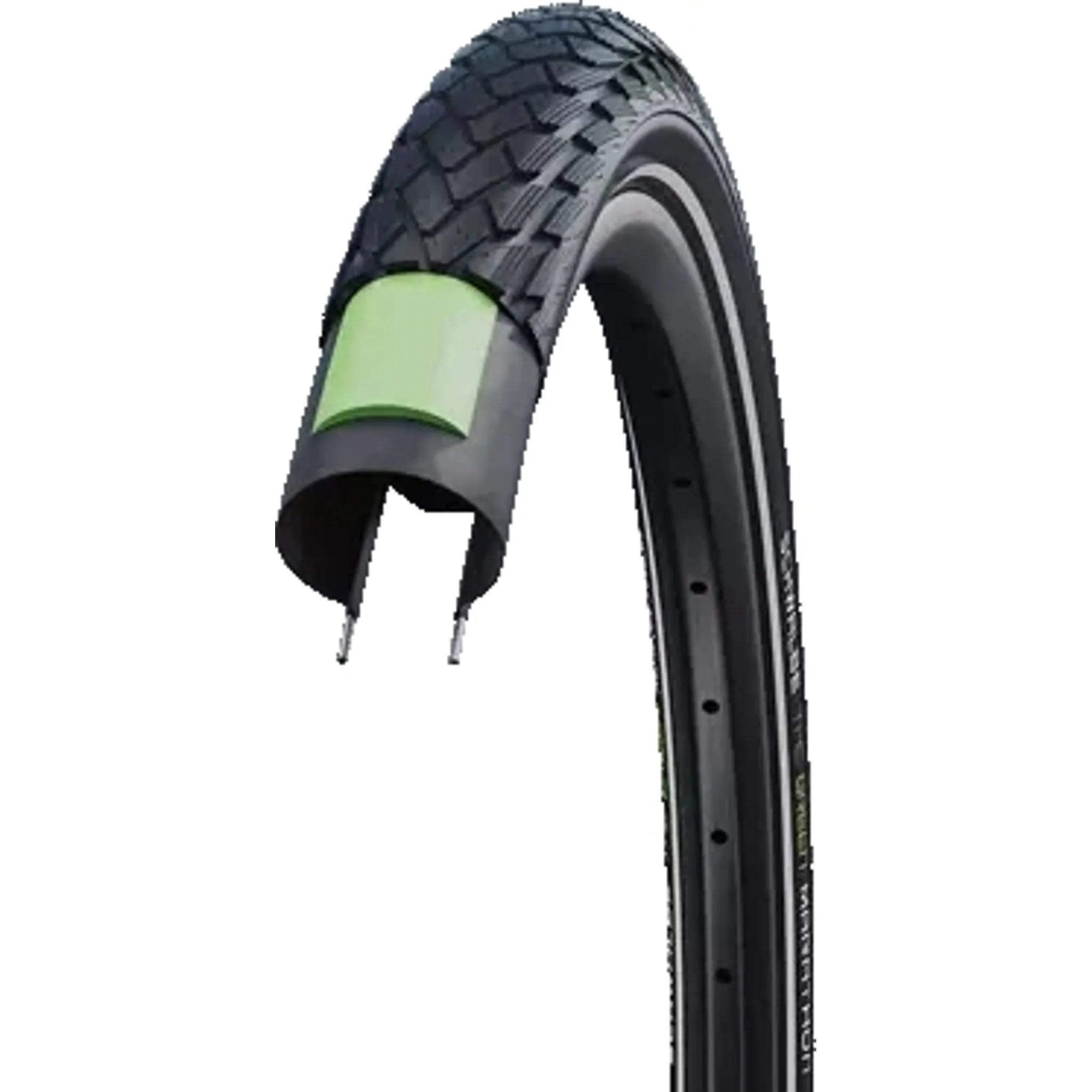 Schwalbe Green Marathon E-50 Wire Bead Hybrid Tyre 700 x 38c Black/Reflective