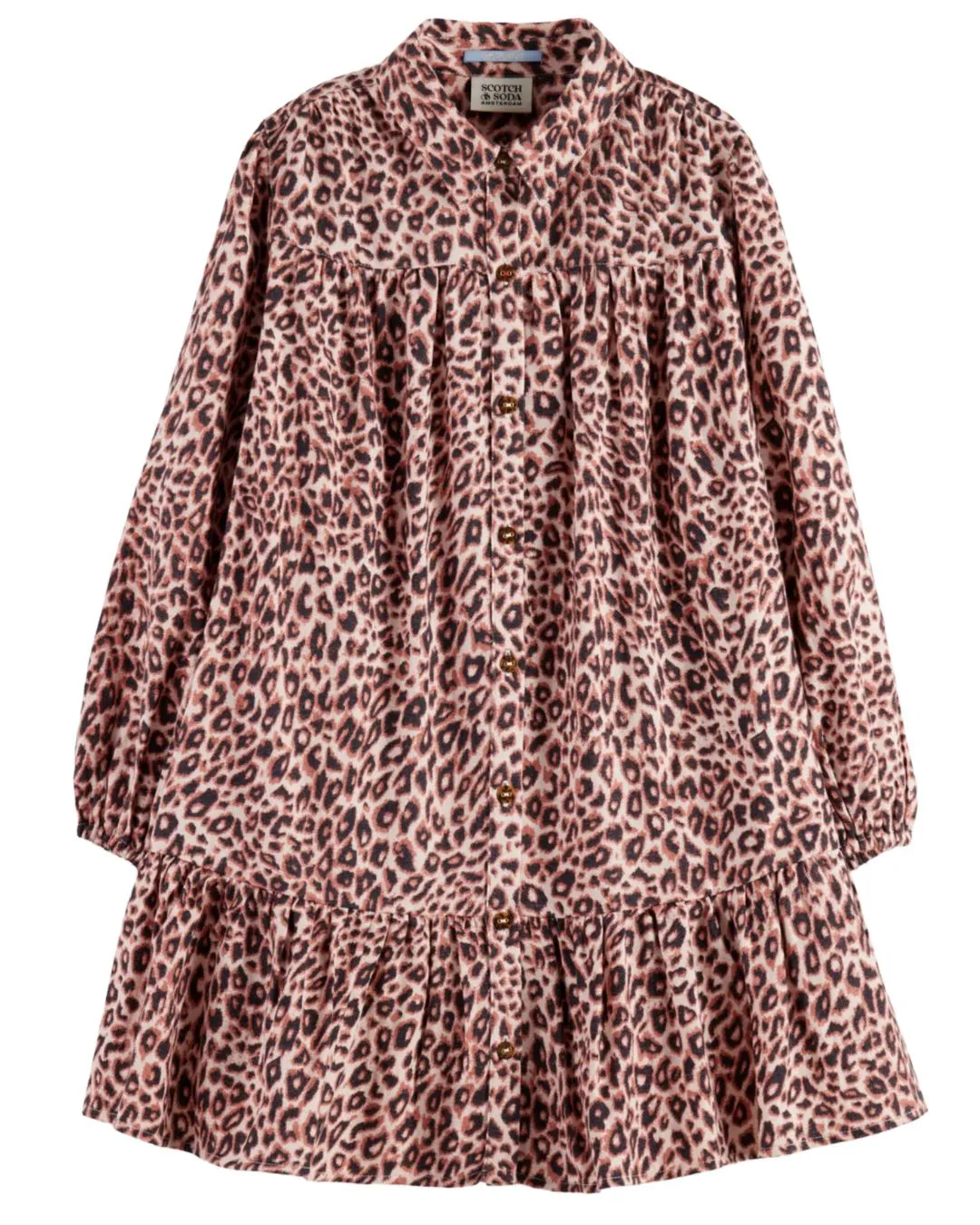Scotch & Soda Leopard Printed Flannel Shirt Dress