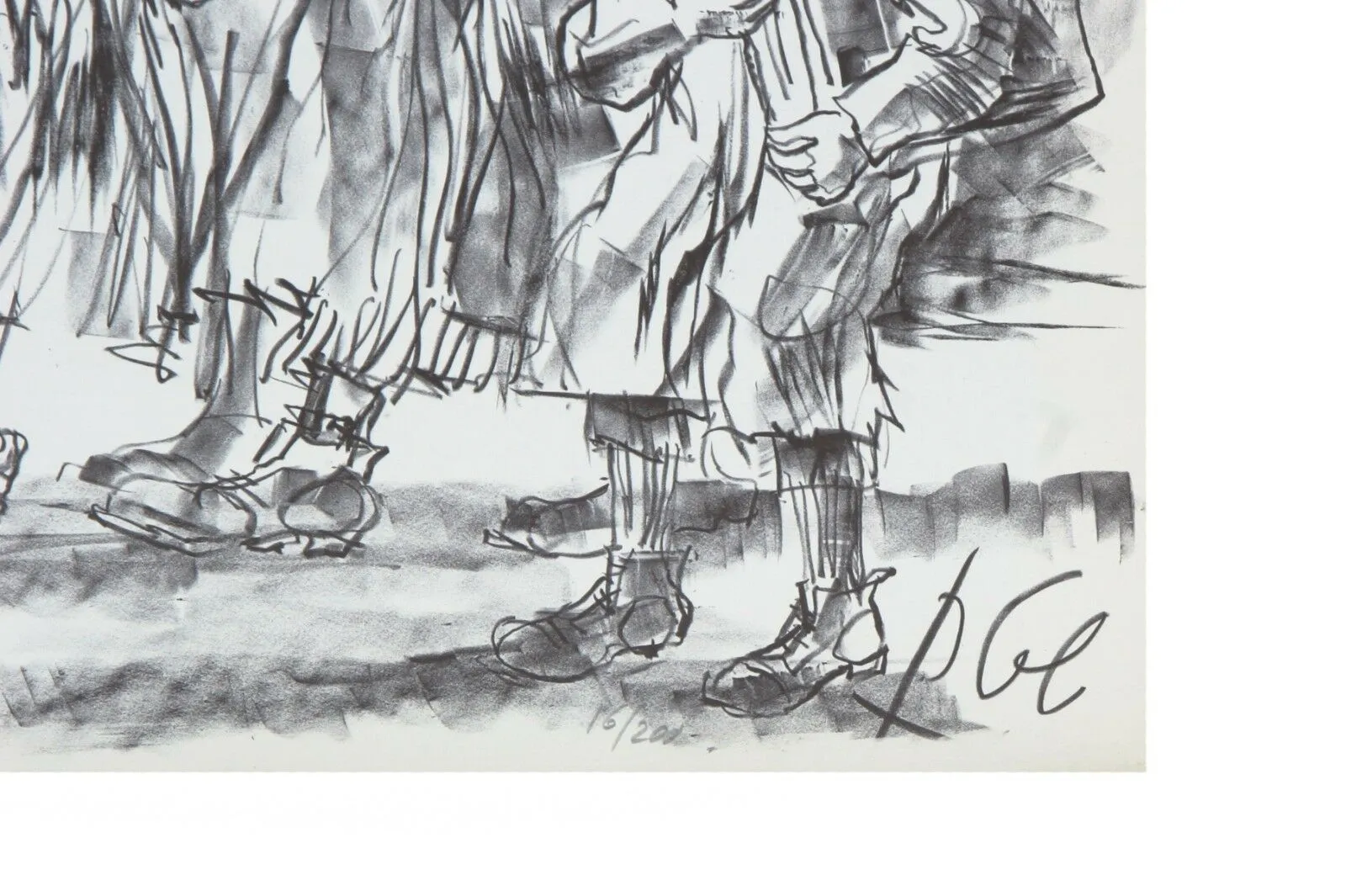 Set of Four Black & White Lithographs by Yossi Stern 19.5" x 13.75" w/ CoA