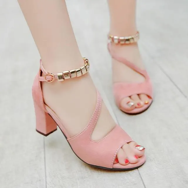 sexy fish mouth hollow Roman sandals