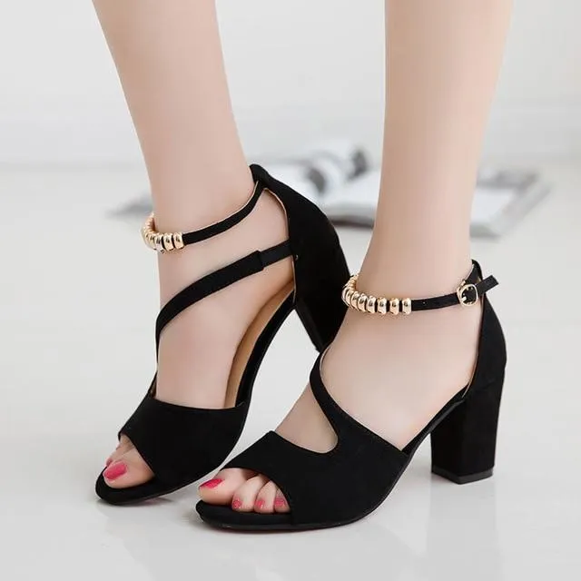 sexy fish mouth hollow Roman sandals