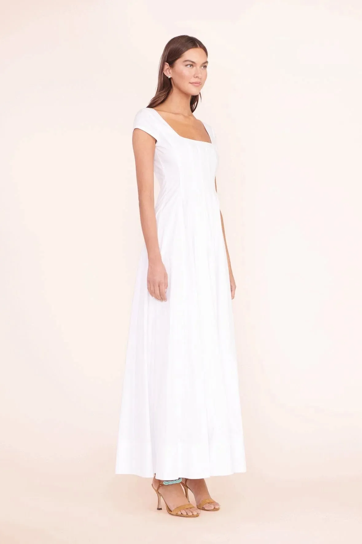 Short sleeve Wells dress- White