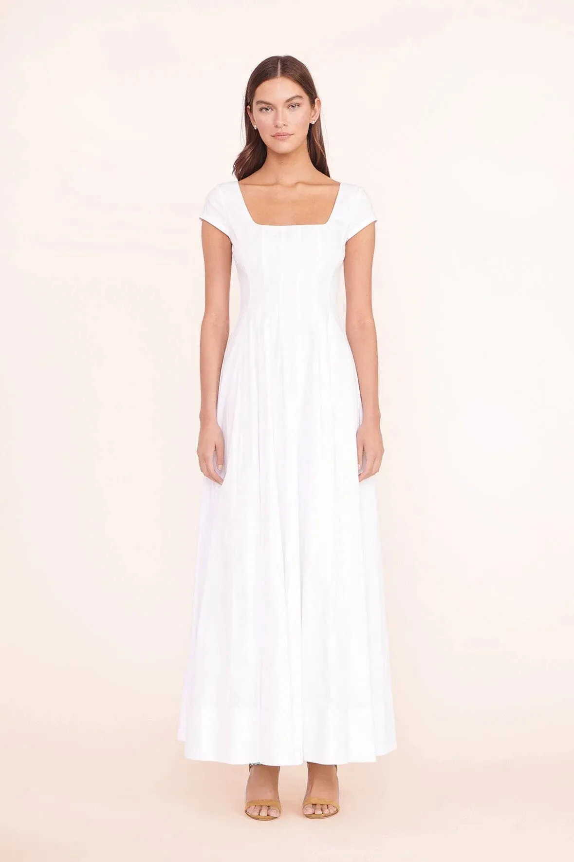 Short sleeve Wells dress- White