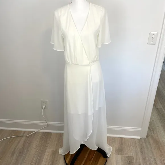 Show Me Your Mumu White Sophia Wrap Dress Size Medium New