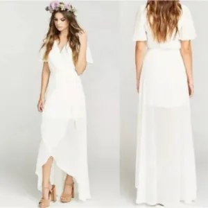 Show Me Your Mumu White Sophia Wrap Dress Size Medium New