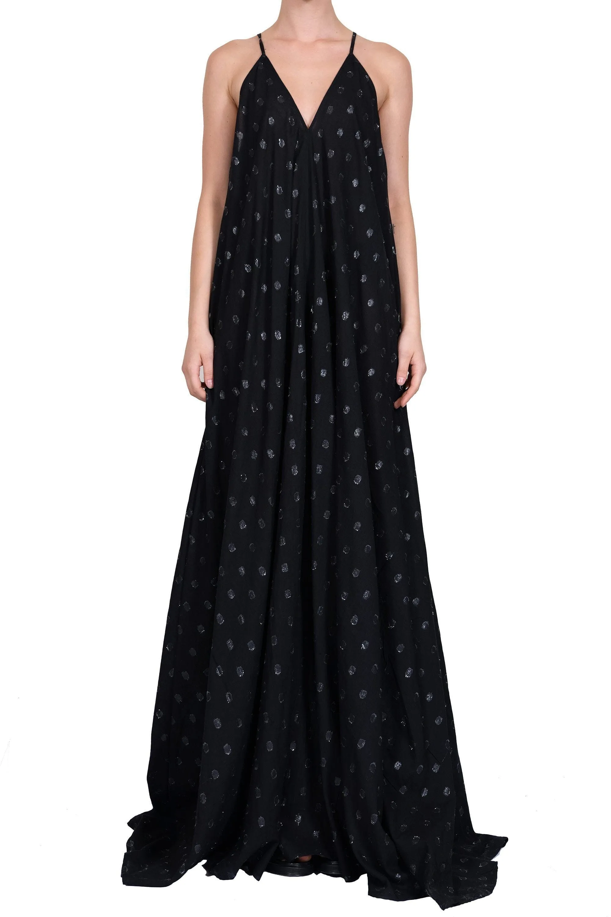 Silver Dot Maxi Dress
