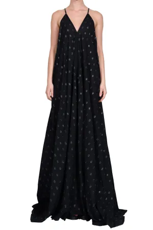 Silver Dot Maxi Dress