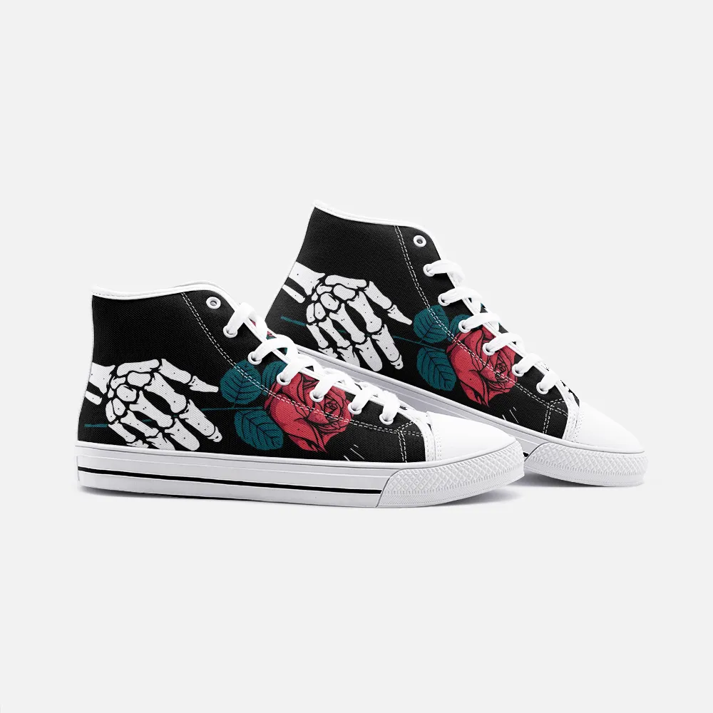 Skull Rose Unisex High Top Canvas Shoes