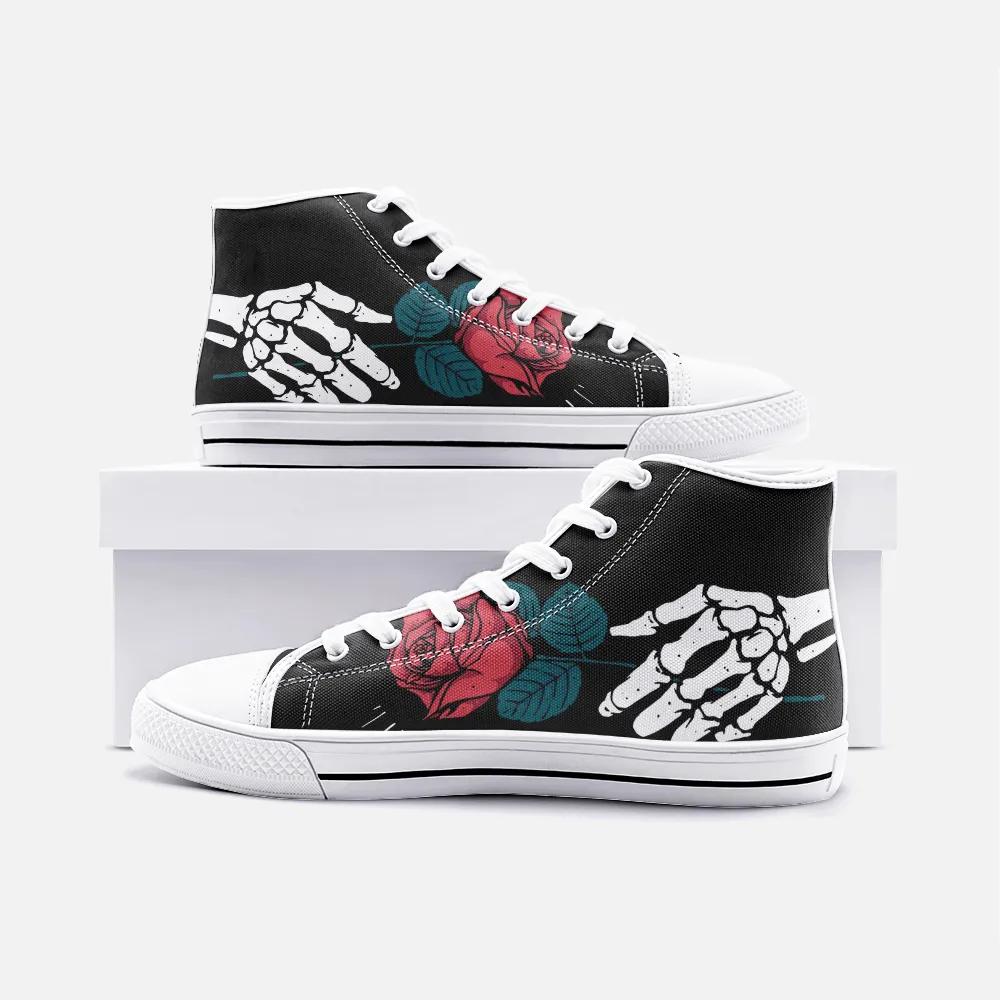 Skull Rose Unisex High Top Canvas Shoes