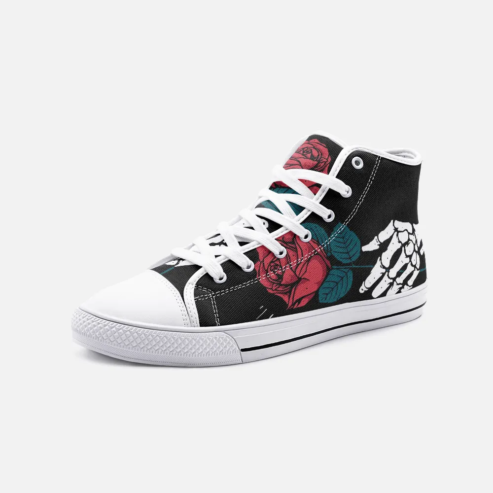 Skull Rose Unisex High Top Canvas Shoes