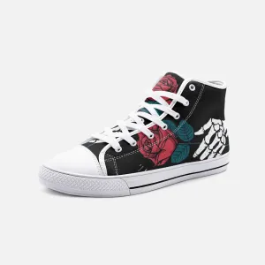 Skull Rose Unisex High Top Canvas Shoes