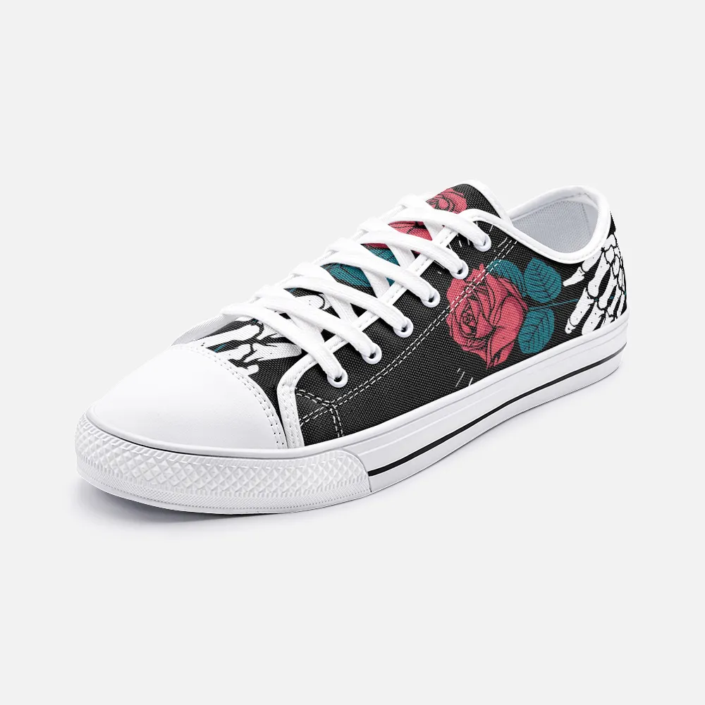 Skull Rose Unisex Low Top Canvas Shoes