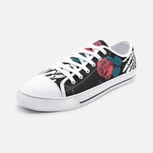 Skull Rose Unisex Low Top Canvas Shoes
