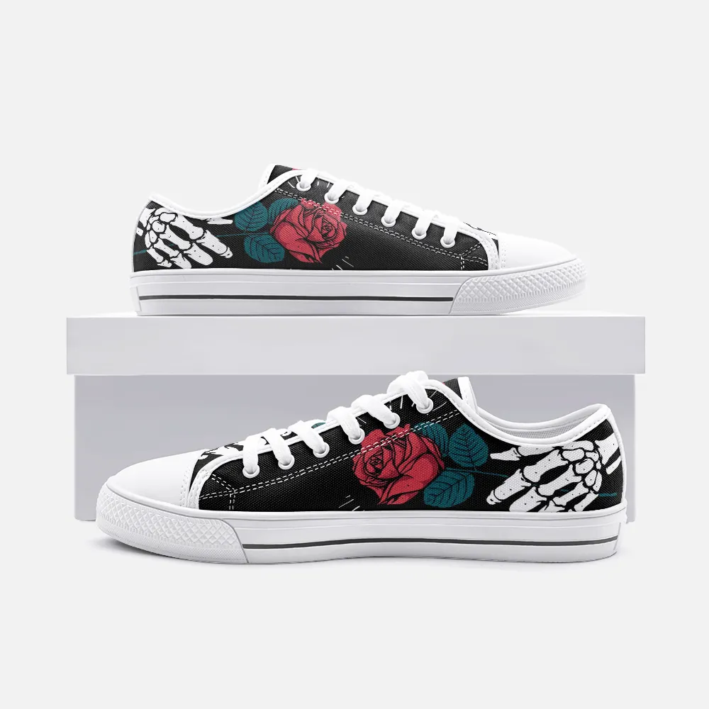 Skull Rose Unisex Low Top Canvas Shoes