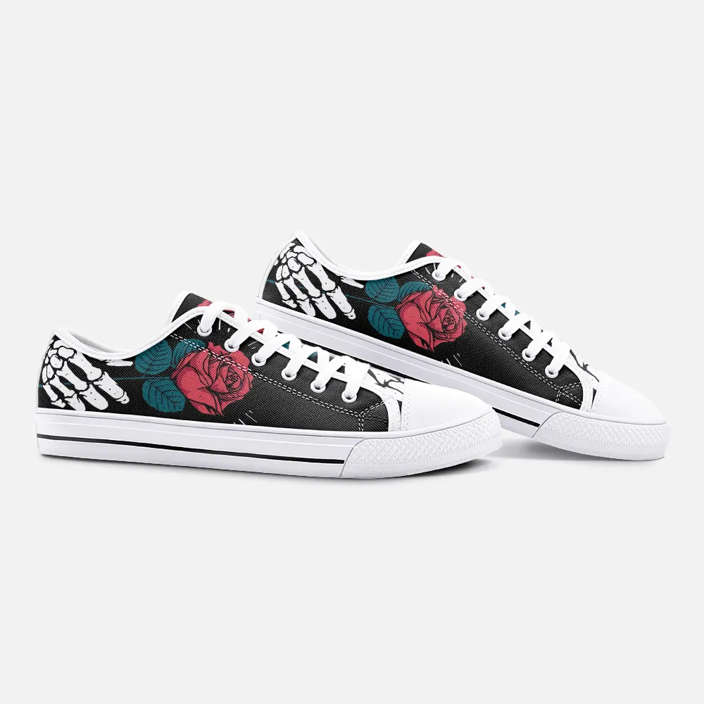 Skull Rose Unisex Low Top Canvas Shoes