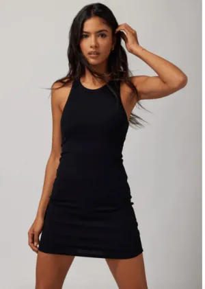 Slim Rib Tank Dress by Spiritual Gangster | Black