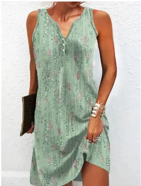 Slimming Printed Casual Long dress