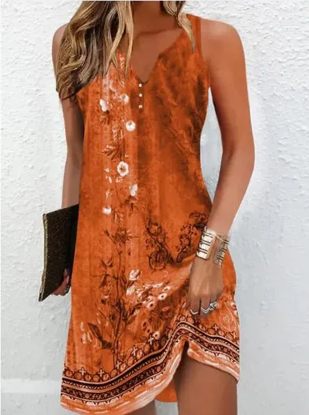 Slimming Printed Casual Long dress