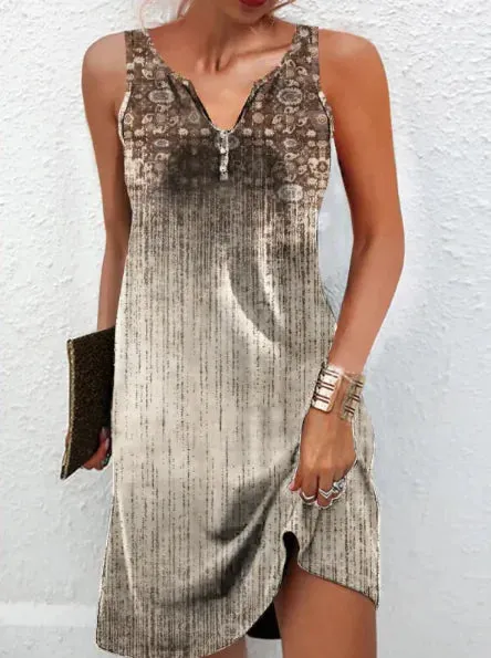 Slimming Printed Casual Long dress