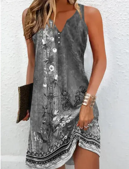 Slimming Printed Casual Long dress