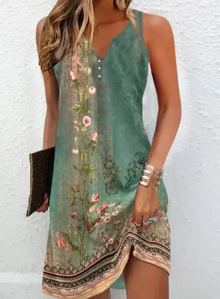 Slimming Printed Casual Long dress