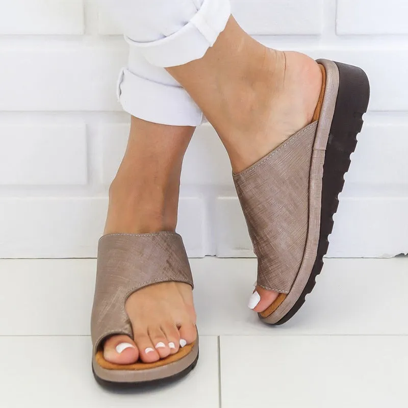 Slippers Women Fashion Flats Wedges Open Toe Ankle Beach Shoes Woman Roman Slippers Sandalias Home Shoes Kapcie Zapatos De Mujer