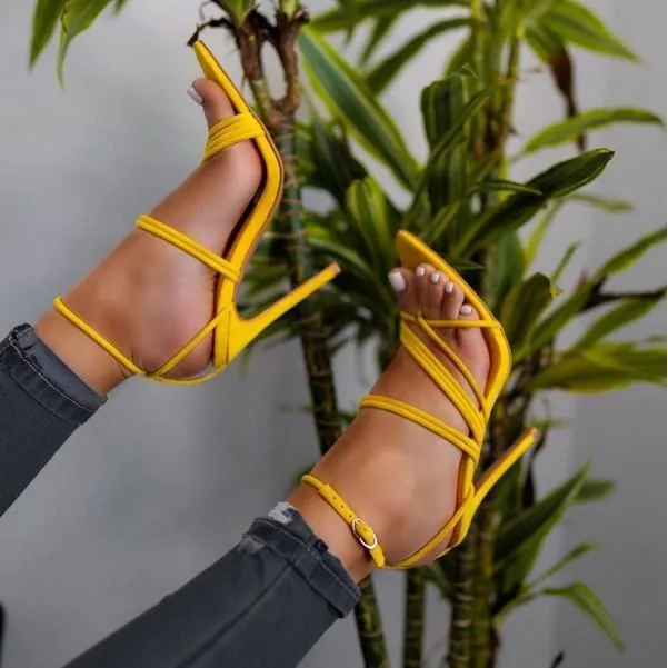 Solstice Women's Strappy Stiletto Pointy Toe Sandals