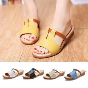 Sommer Leder Flip Flops Sandalen für Frauen