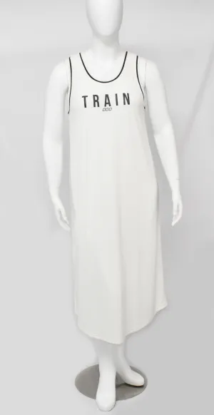 Sporting And Outdoor Event Sleeveless Long T-Top - White