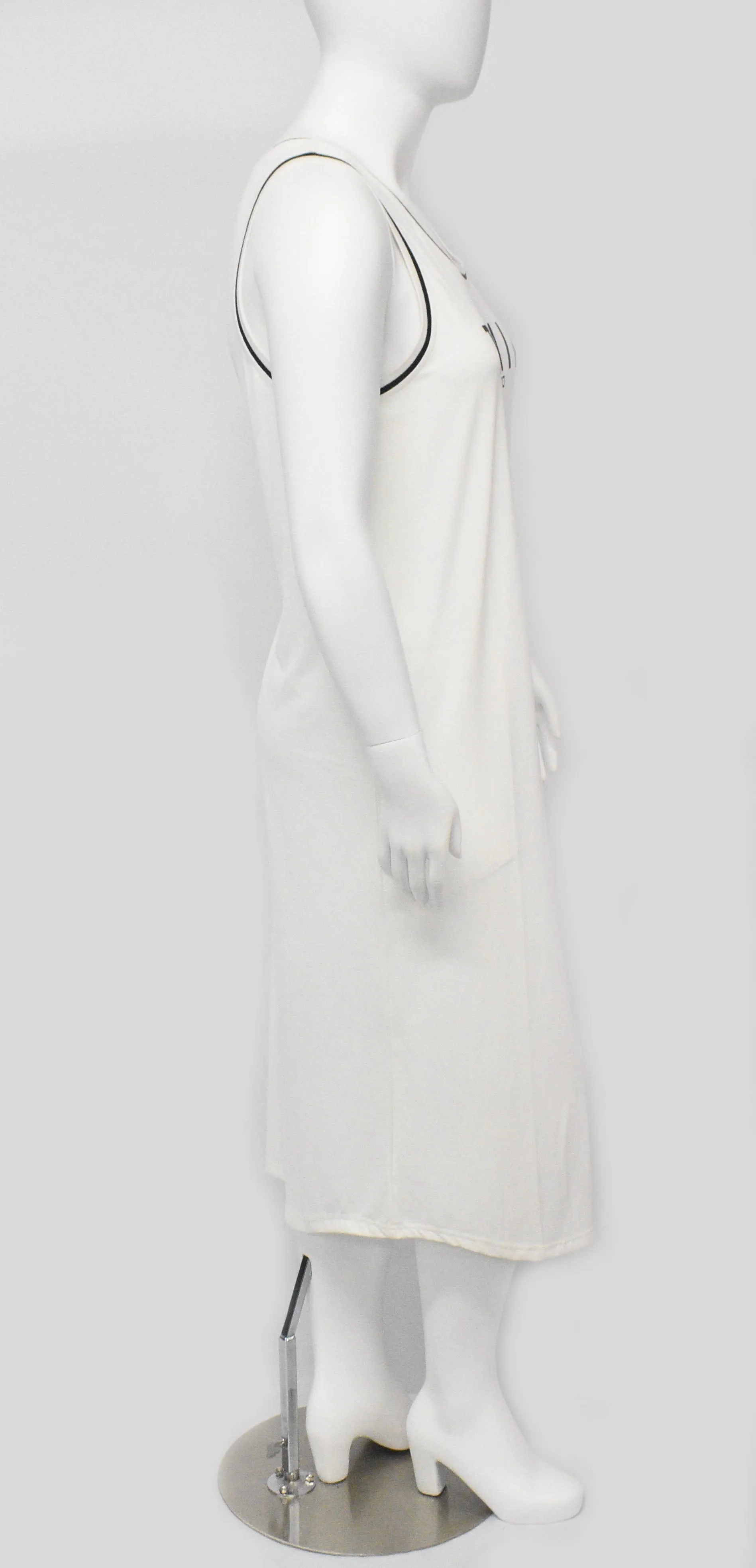 Sporting And Outdoor Event Sleeveless Long T-Top - White