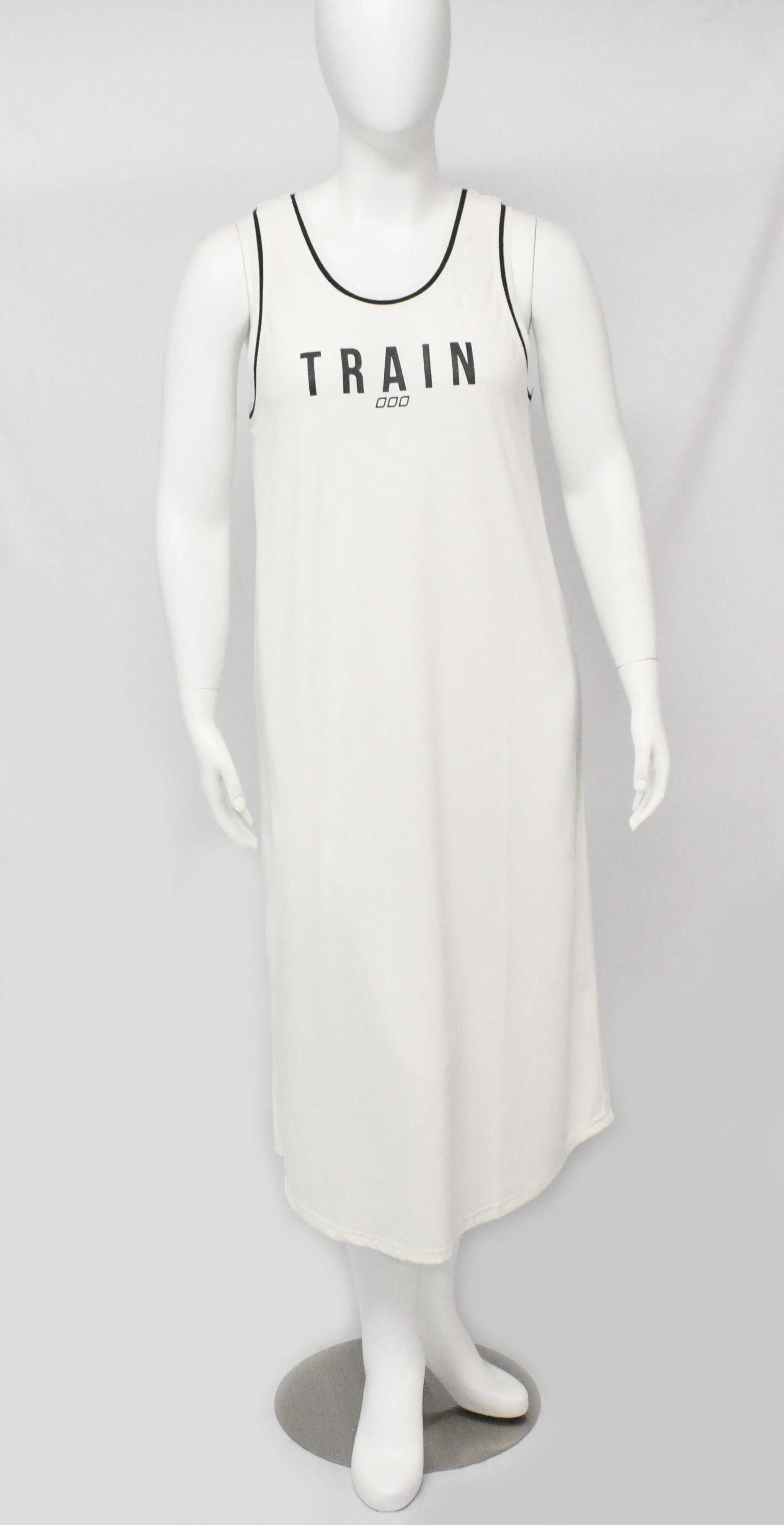 Sporting And Outdoor Event Sleeveless Long T-Top - White