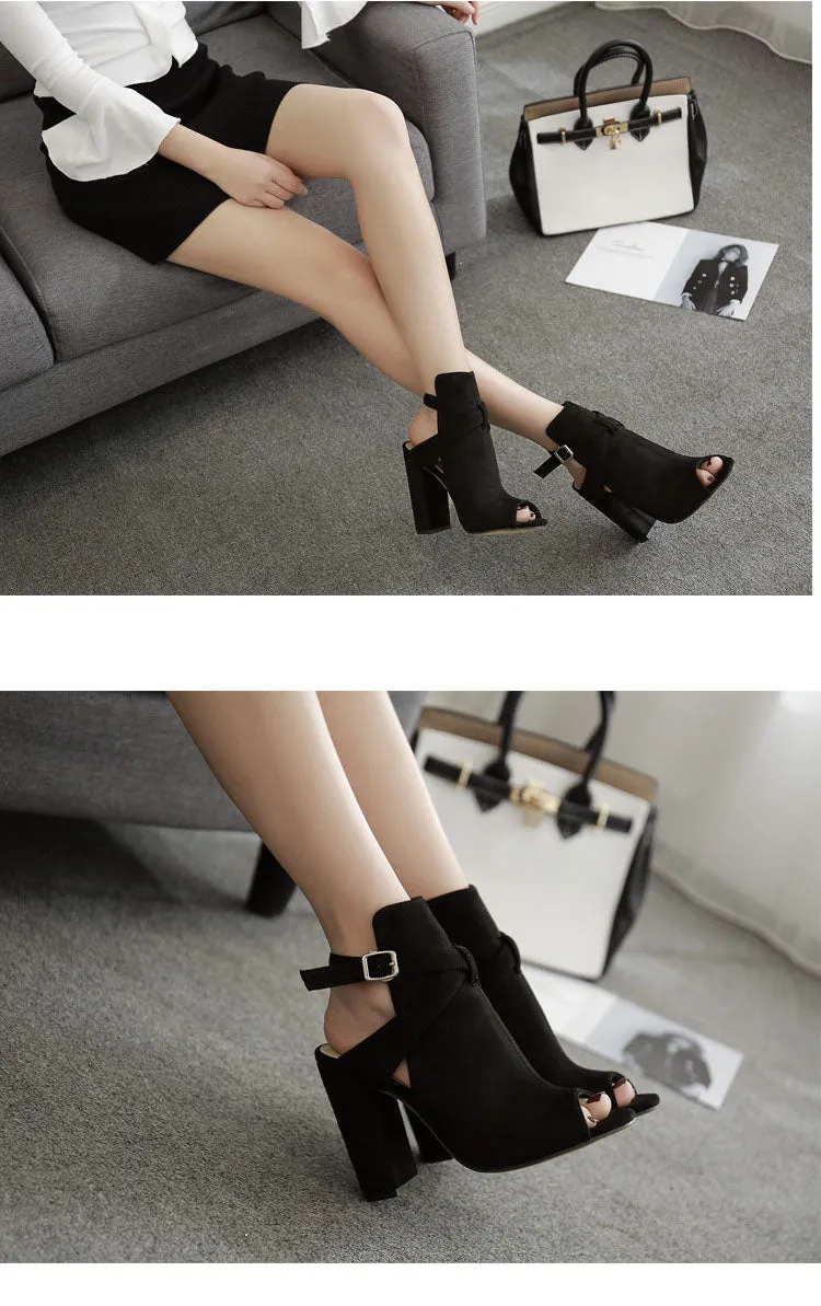 Spring and Summer New Women's Shoes Roman Thick with Fish Mouth Super High Heel Sandals
