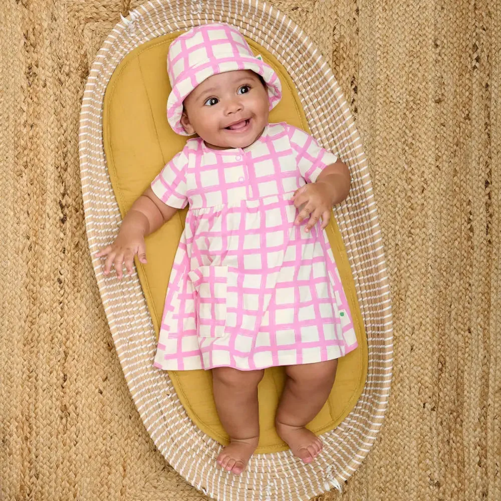 Sprinkles - Pink Checker Jersey Baby & Kids Short Sleeve Dress