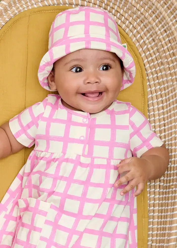 Sprinkles - Pink Checker Jersey Baby & Kids Short Sleeve Dress