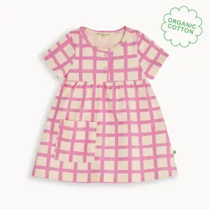 Sprinkles - Pink Checker Jersey Baby & Kids Short Sleeve Dress
