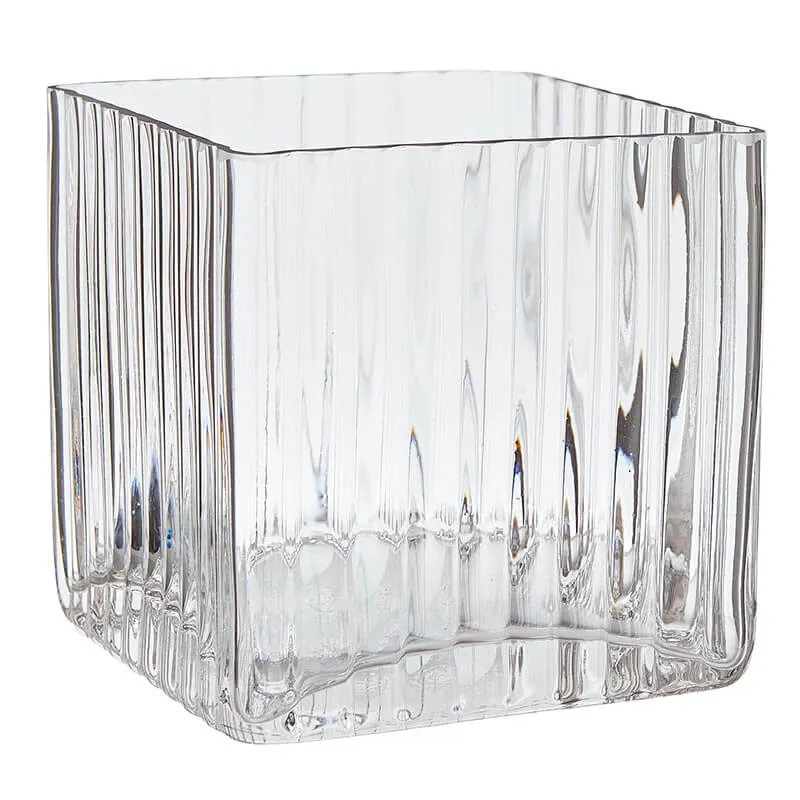 Square Clear Glass Vase