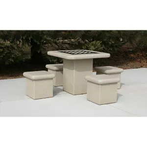Square Pedestal Chess Table Set (T7100)